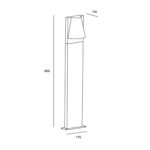 Candeeiro de Exterior Kala 800mm GU10 IP44 Antracite PX-0103-ANT Forlight - Image 4