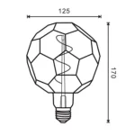 Lâmpada Led Vintage Âmbar G125 Filamento E27 4W 2300K - Image 2