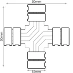 Conector tipo X p/Fita LED 10MM RGB 12/24V IP20 - Image 2