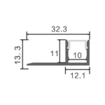 Perfil de Alumínio 32,3×13,3 de Encastrar p/Fita LED AL - Image 2