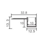 Perfil de Alumínio 32,8×13,3 de Encastrar p/Fita LED AL - Image 2
