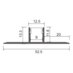 Perfil de Alumínio 52,5×13,3 de Encastrar p/Fita LED AL - Image 2